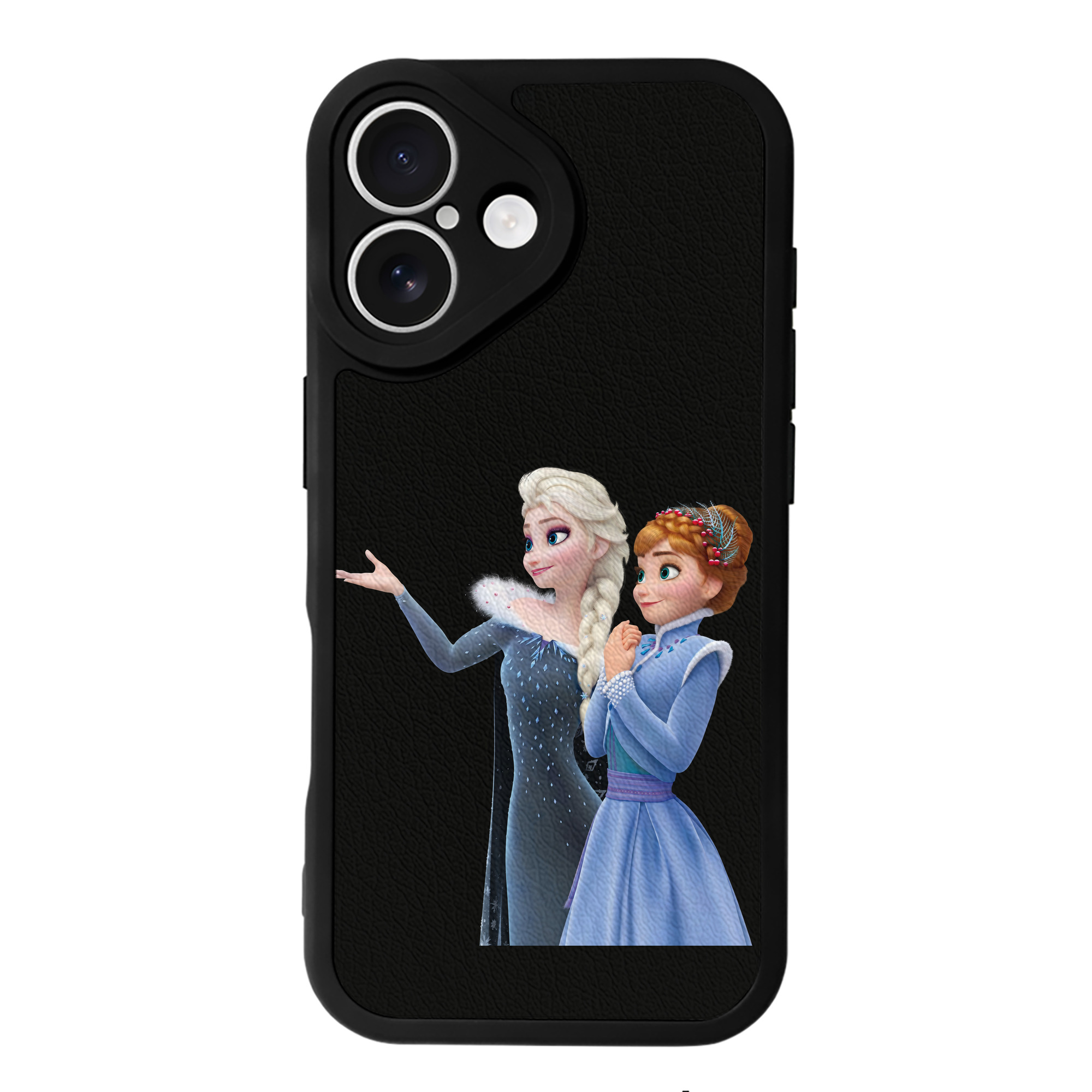（画像用） アナと雪の女王 アンナ エルサ Frozen Anna Elsa 【iPhone 16シリーズ対応】シリコンスマホケース（レザー調） 材質：シリコン